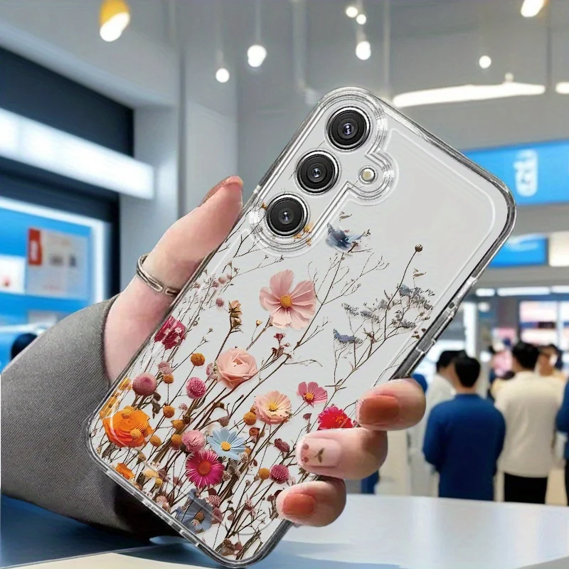 Flowers Vine Clear Case For Samsung S25 Ultra S26 S24 FE S23 Plus S22 S21 A57 A56 5G A55 A54 A53 A52S A37 A36 A35 A26 Case Cover