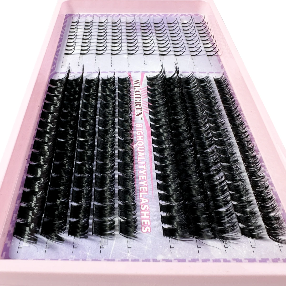 Lash Extensions Kit Spikes Lash Individuals 3D Volume Eyelash Clusters D-Curly Lash Clusters Kit 10-16MM DIY Eyelash Extensions