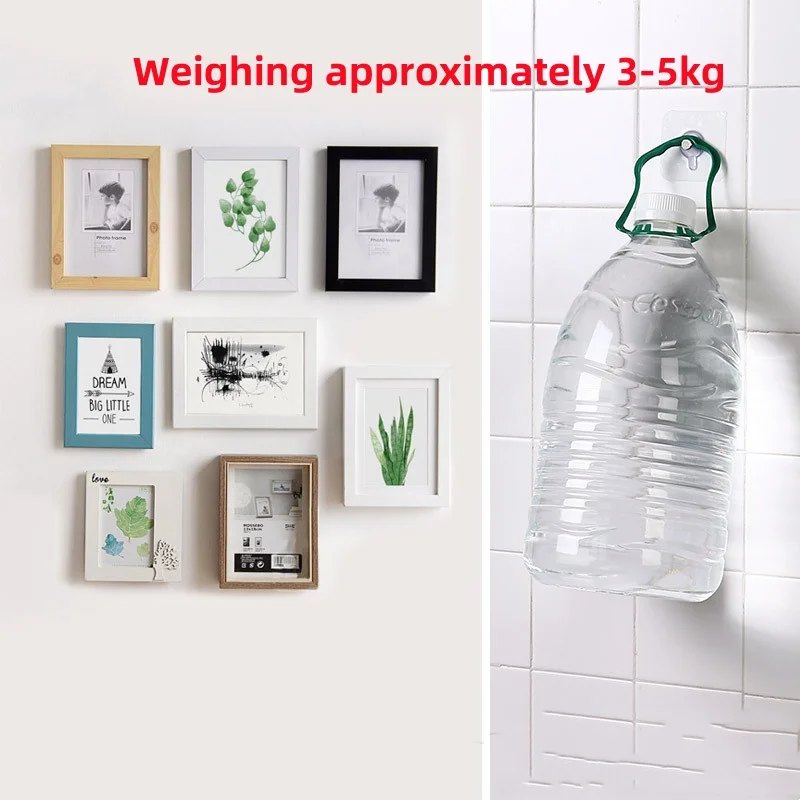 Self-Adhesive Hook Strong Adhesive Picture Frame Nails Hooks Transparent Seamless Wall Hangers Hanging Clock Wall Sticker Holder