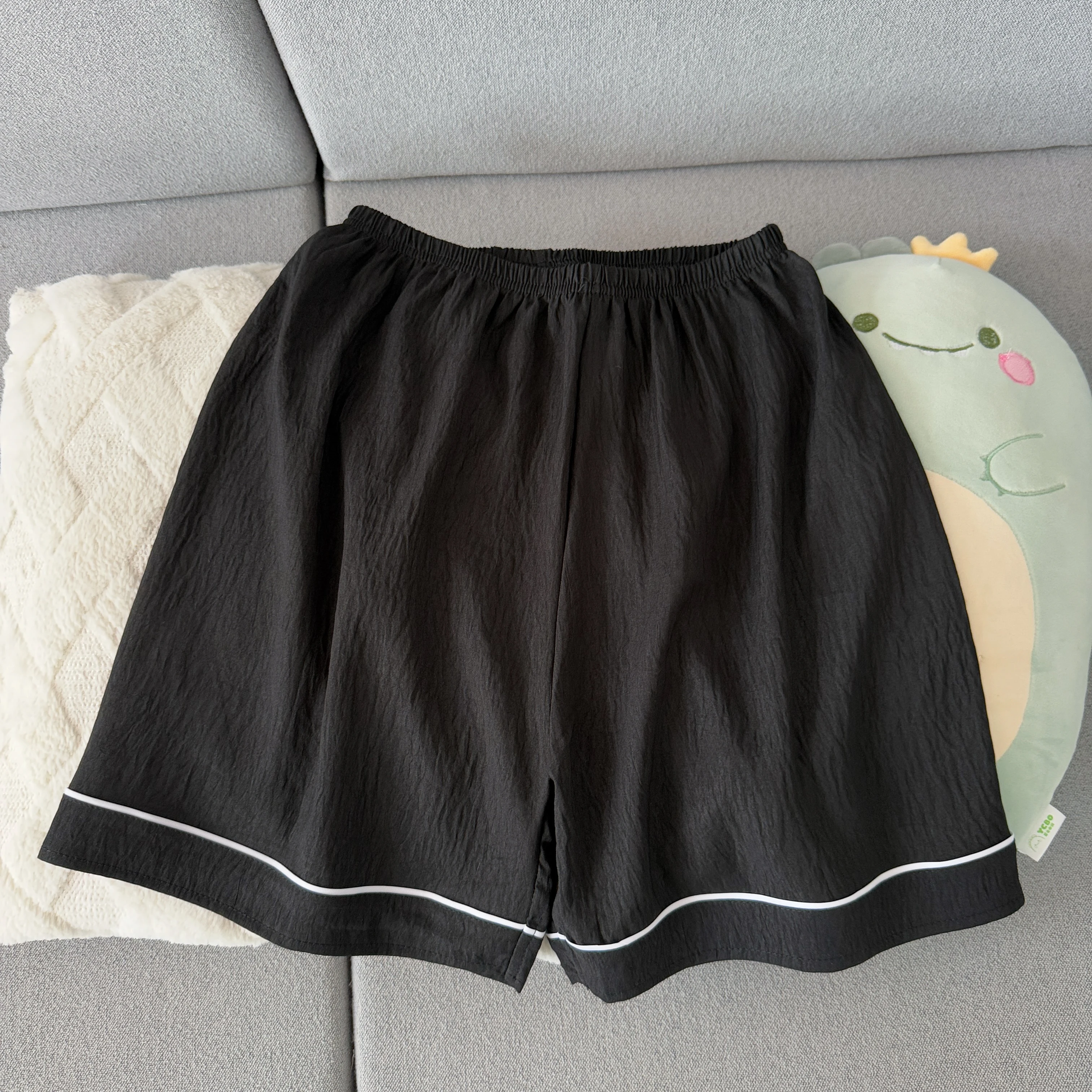 Youth Men's Slim Fit New Pajama Set Solid Color Short Sleeve Lapel Top and Elastic Shorts Pajamas Summer Loungewear Sleepwear