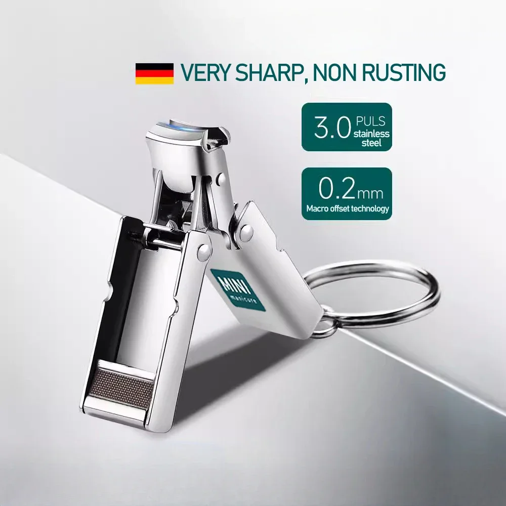 1pcs Nail Clippers Collapsible Portable Travel Fingernail Nail Scissors Cutter Stainless Steel Manicure Tools