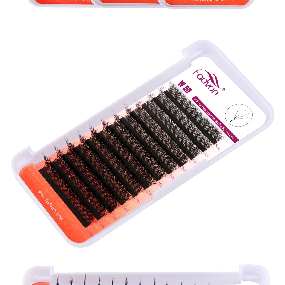 FADVAN M/L/L+/C/D Curl 3D/4D/5D W Shape Eyelash Extensions Waterproof Curling Natural Volume Lashes Soft Black False Eyelashes