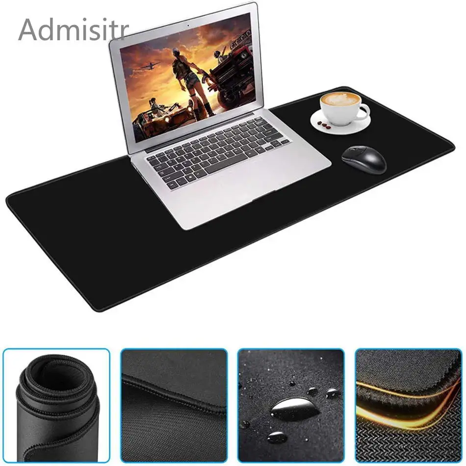 XXL Desk Mat Black And White Strata Liquid Mousepad Large Abstract Mouse Pad Gaming Deskmat With Lockedge Office Non-slip Carpet