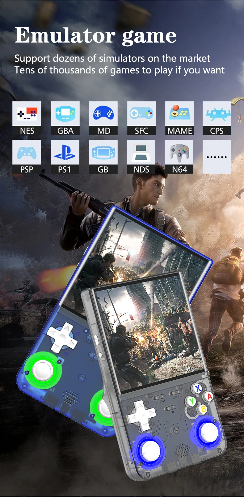 New R36 Ultra Retro Handheld Game Console 4.0-Inch Open-Source Linux System 128GB Portable Video Player Handheld Game Console