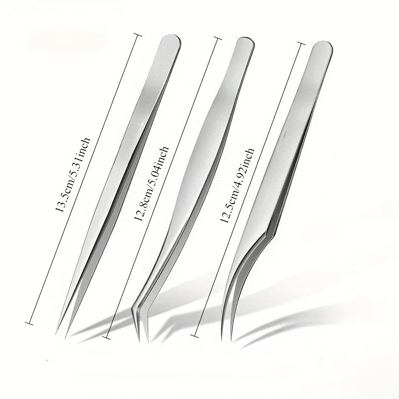 Stainless Steel Precision Pointed Tweezers, Beauty Makeup Eyebrow Pliers, Hair Removal , Accurate Pimple/Blackhead Extraction