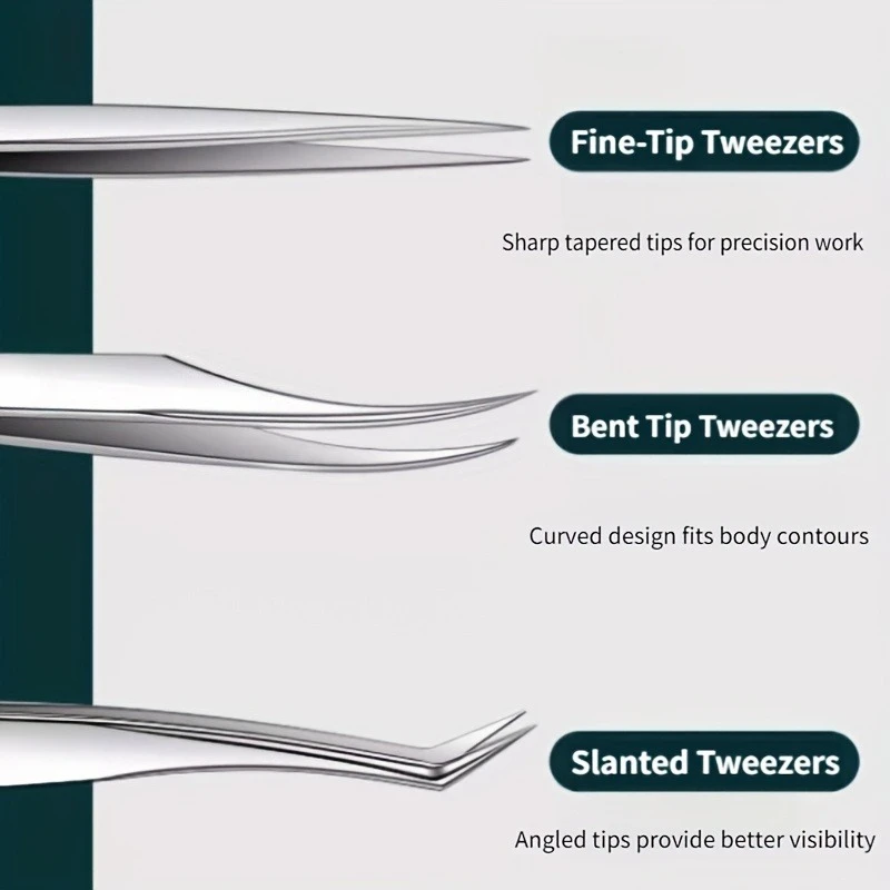Stainless Steel Precision Pointed Tweezers, Beauty Makeup Eyebrow Pliers, Hair Removal , Accurate Pimple/Blackhead Extraction