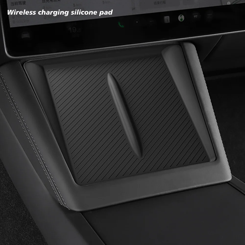 TEKSY 1/2/3/4/6/7/8pcs For Tesla New Model Y 2025 2026 Juniper ABS with Silicone Non-slip Mat Console & Armrest Storage Box