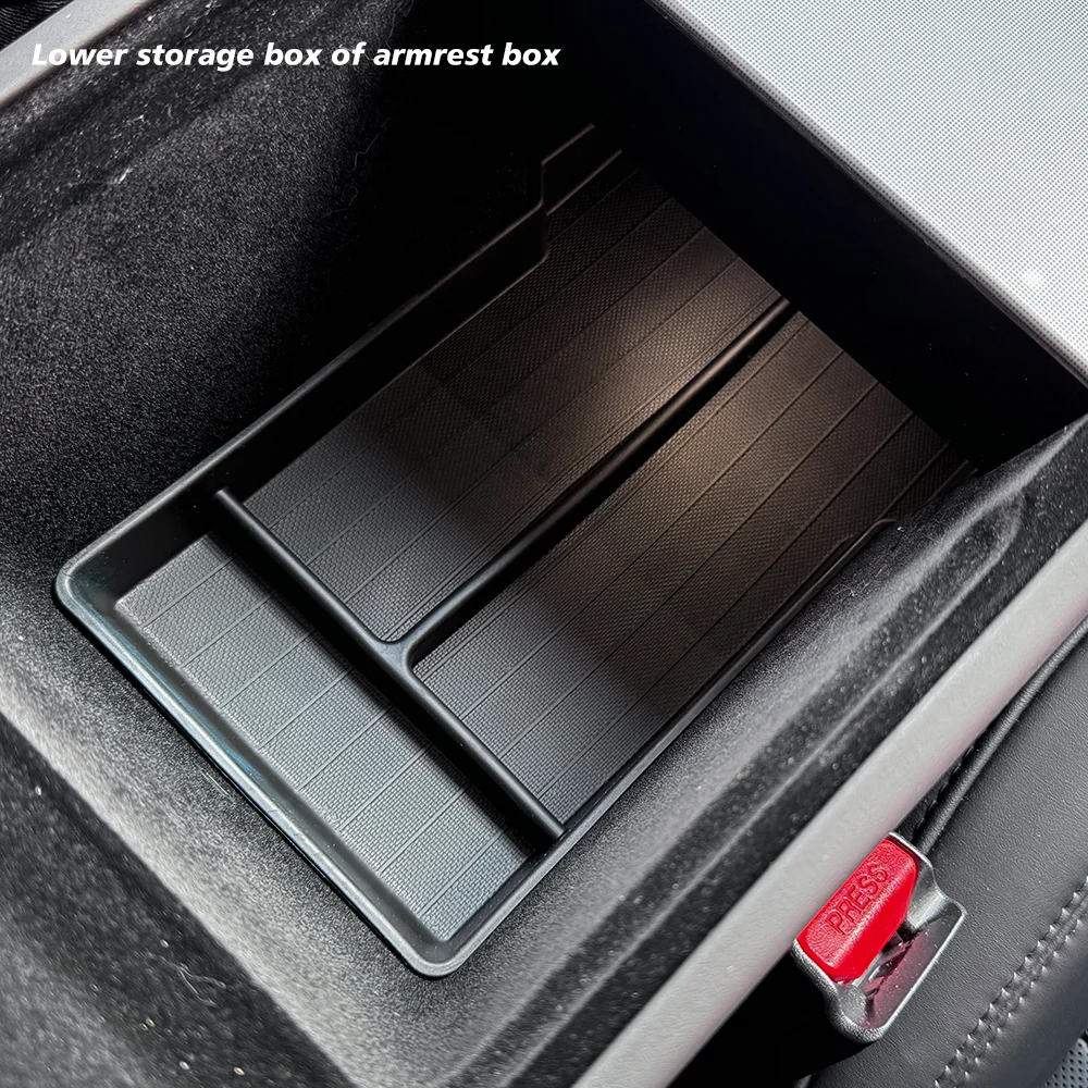 TEKSY 1/2/3/4/6/7/8pcs For Tesla New Model Y 2025 2026 Juniper ABS with Silicone Non-slip Mat Console & Armrest Storage Box