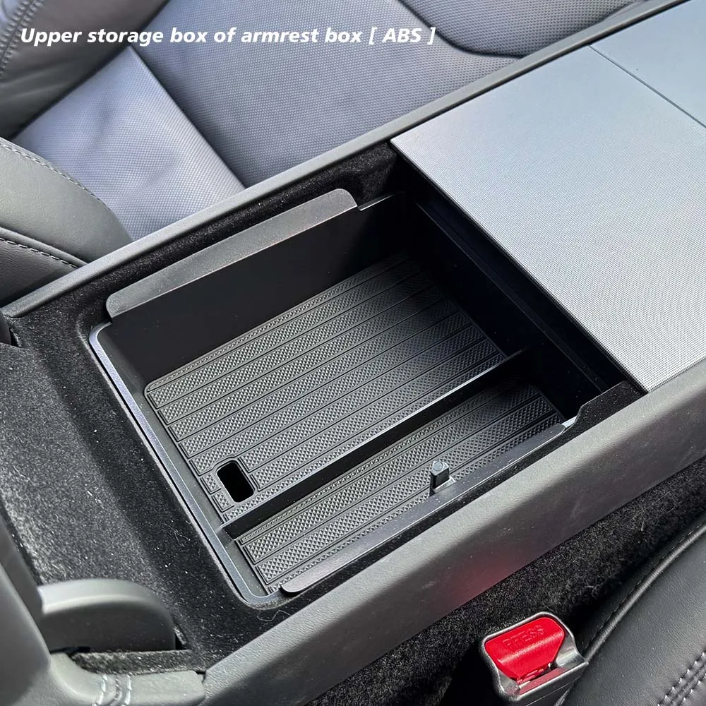 TEKSY 1/2/3/4/6/7/8pcs For Tesla New Model Y 2025 2026 Juniper ABS with Silicone Non-slip Mat Console & Armrest Storage Box