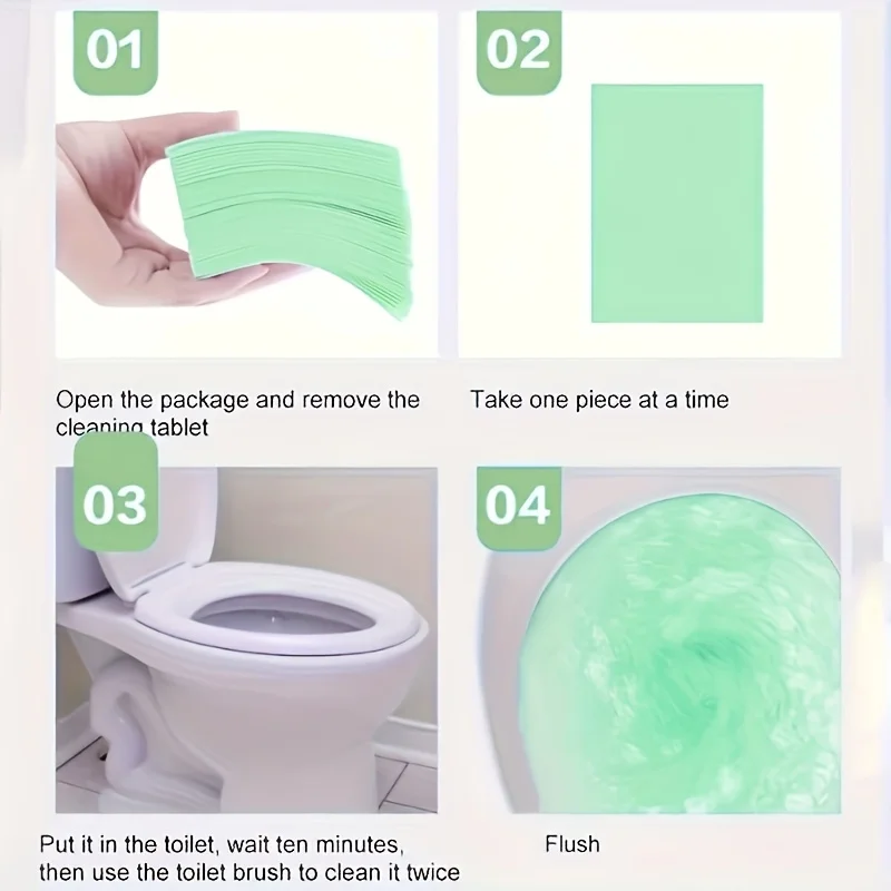 30/90/150pcs Deodorize Toilet Cleaning Tabs Powerful All-Purpose Cleaner, Odor Eliminator, Scale Remover Bright Toilets & Floors