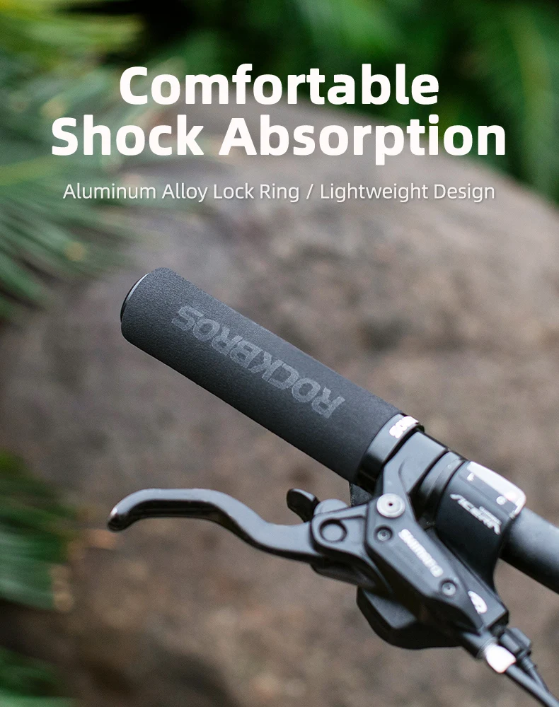 ROCKBROS Cycling Grips Anti-skid Shockproof Sponge Handlebar Grips MTB Road Bike Grips Ultraight Cycling Handlebars
