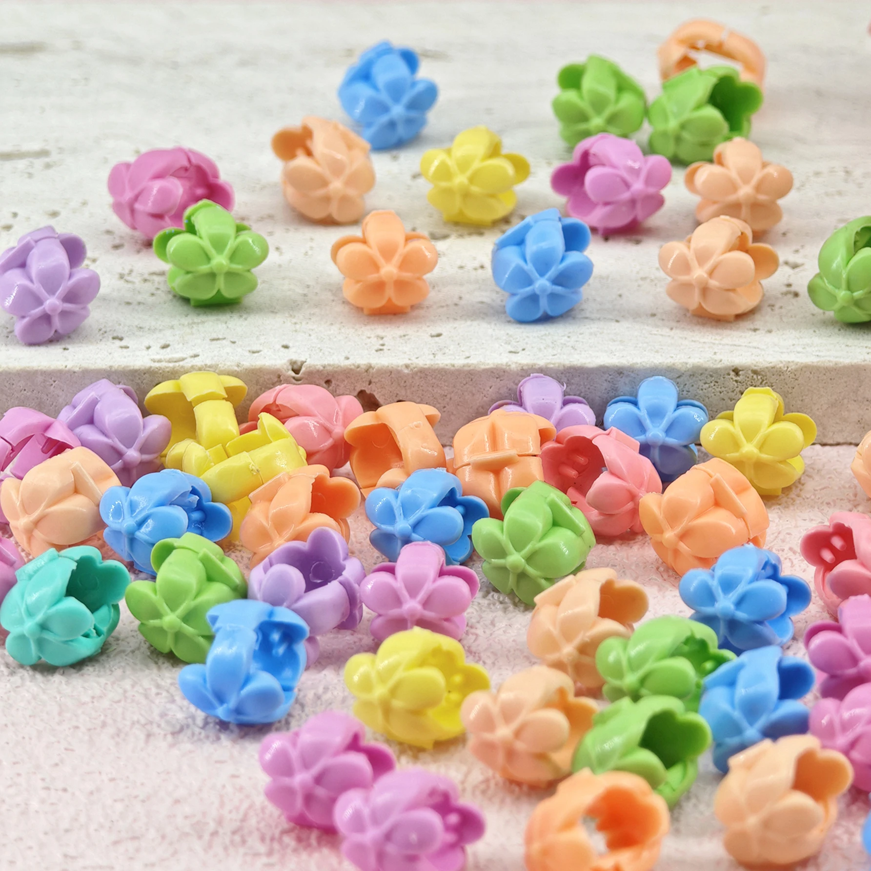 60pcs Hair Braids Beads Headwear Cute Candy Colors Plastic summer Hair Claw Clips Hair Accessories Loc Hair Jewelry for Braids