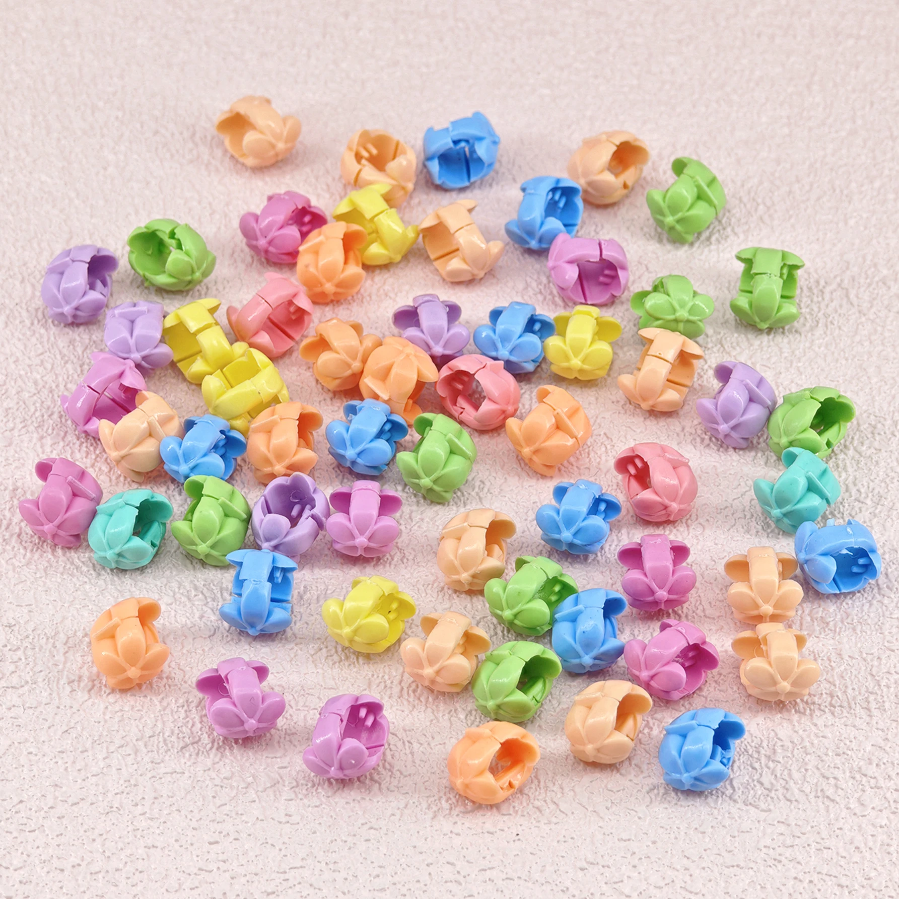 60pcs Hair Braids Beads Headwear Cute Candy Colors Plastic summer Hair Claw Clips Hair Accessories Loc Hair Jewelry for Braids