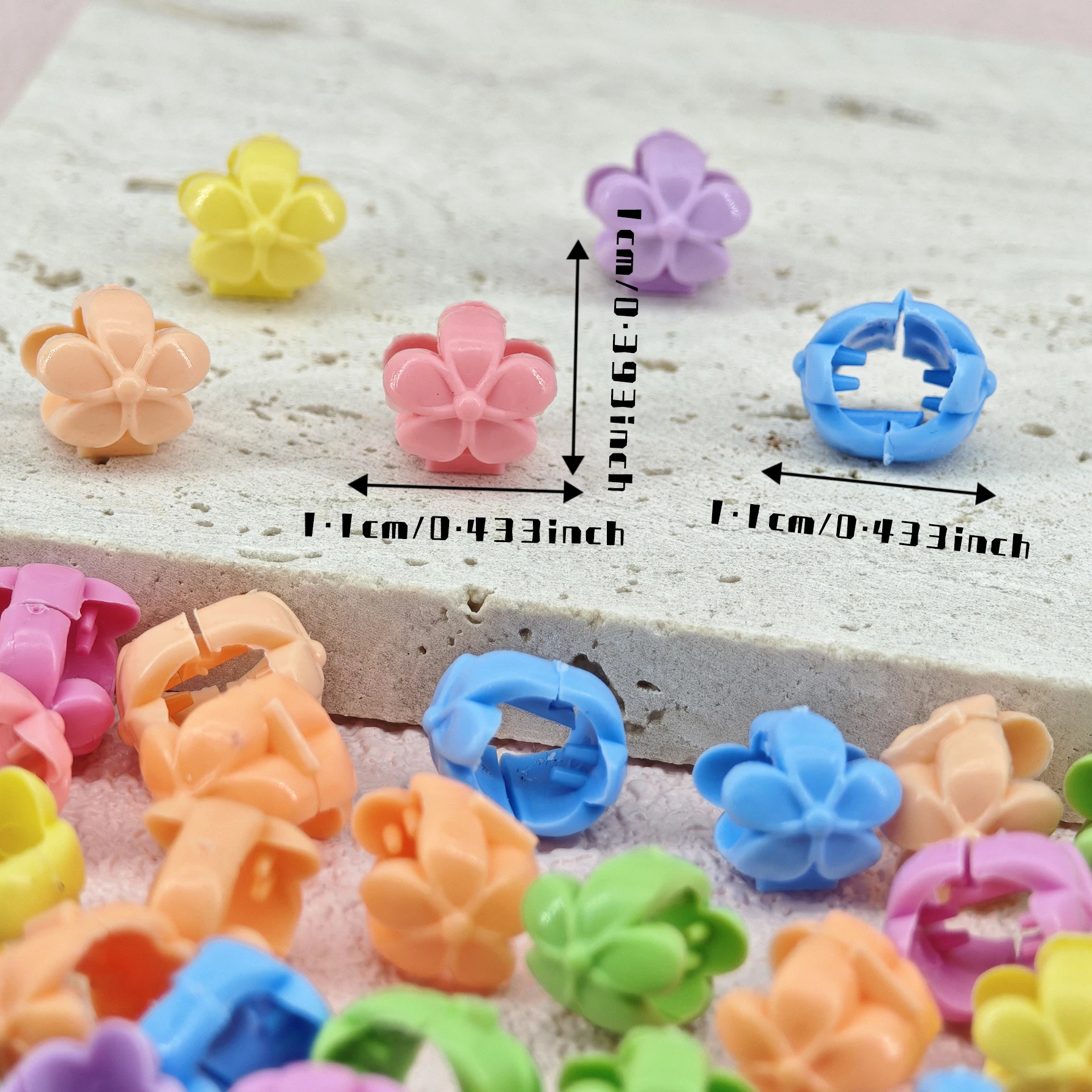 60pcs Hair Braids Beads Headwear Cute Candy Colors Plastic summer Hair Claw Clips Hair Accessories Loc Hair Jewelry for Braids