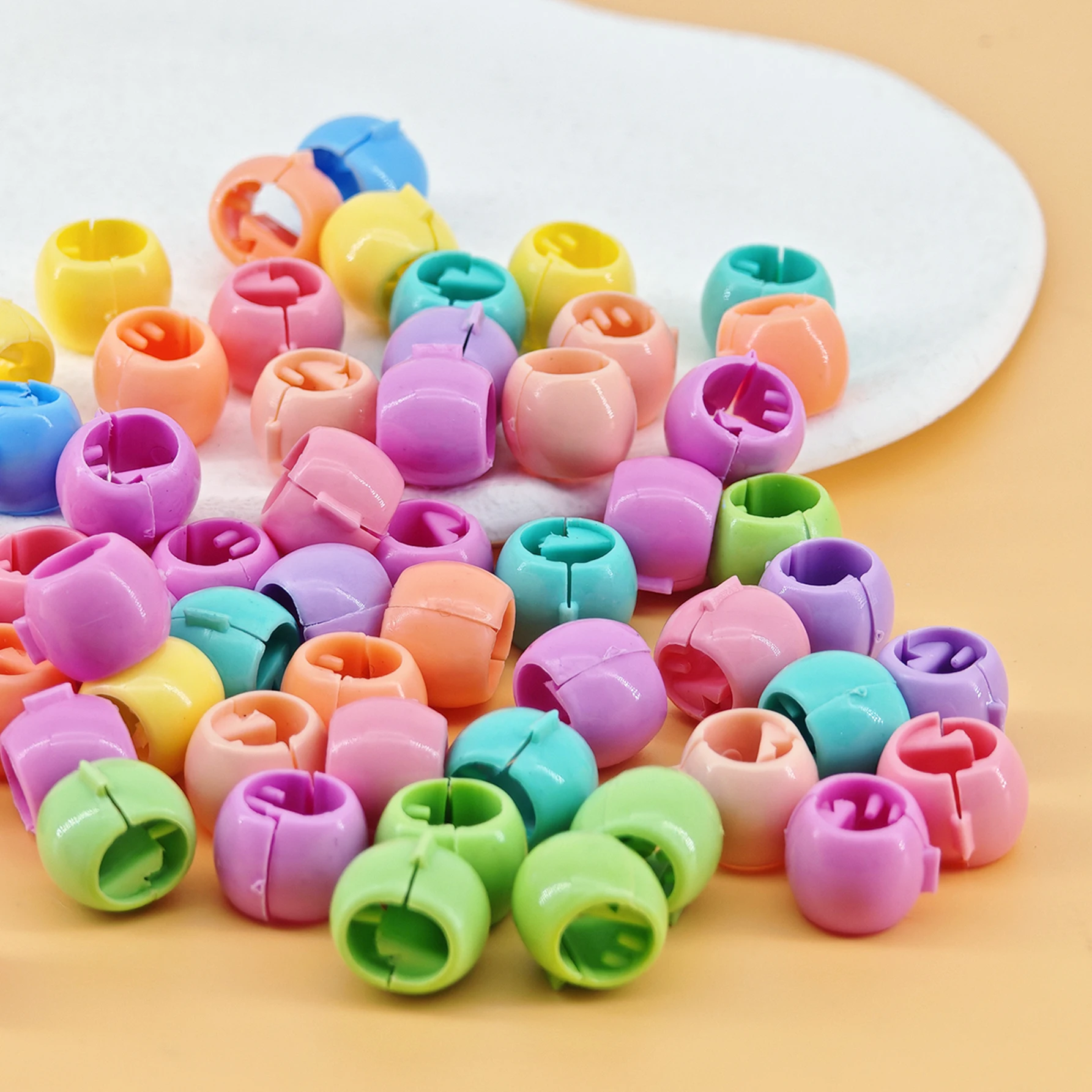 60pcs Hair Braids Beads Headwear Cute Candy Colors Plastic summer Hair Claw Clips Hair Accessories Loc Hair Jewelry for Braids