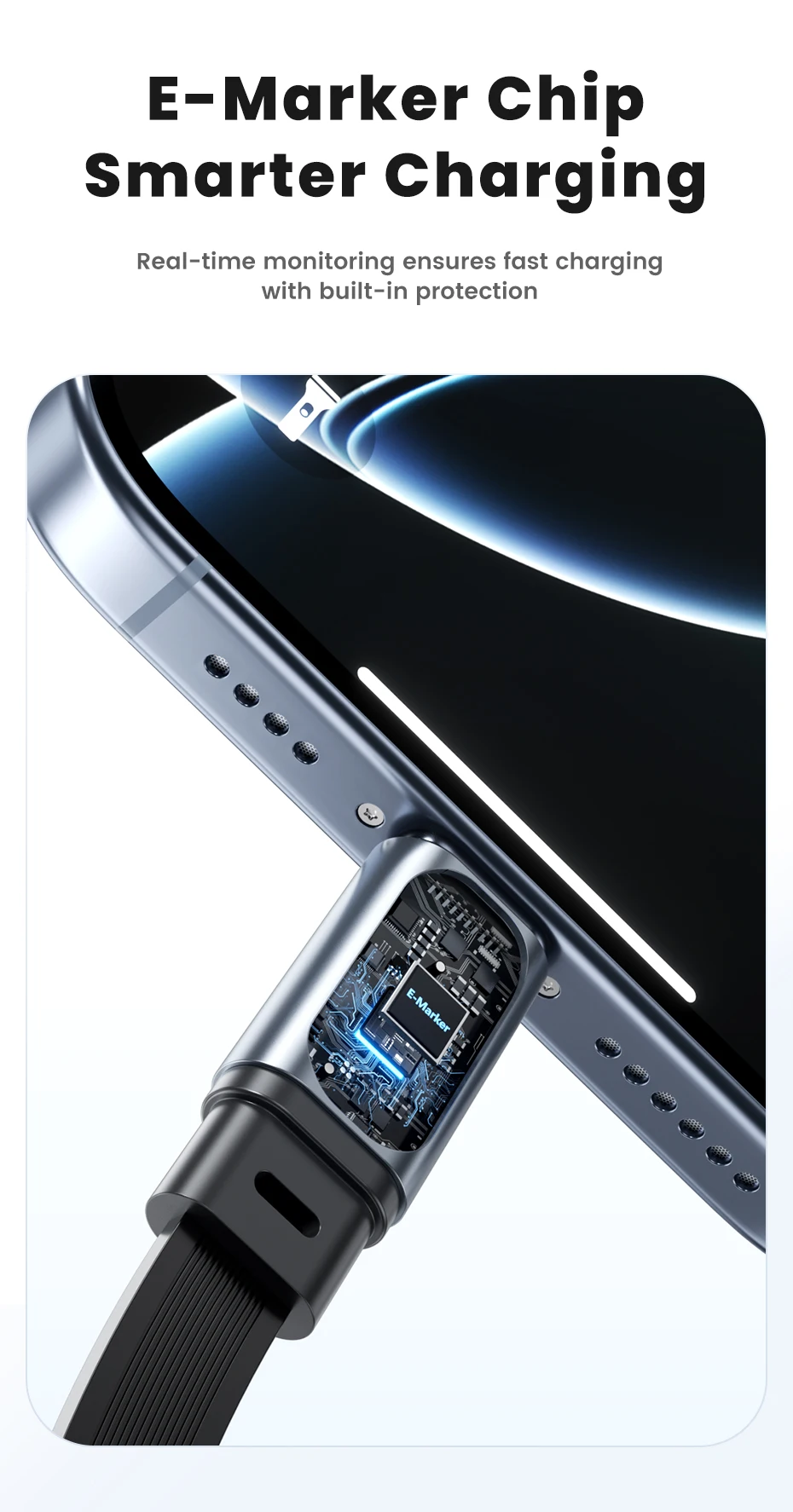 Toocki 100W Type C Retractable Cable For iphone 16 15 Pro Max Samsung Fast Charger Cable Mini Size 480Mbps Data Cable