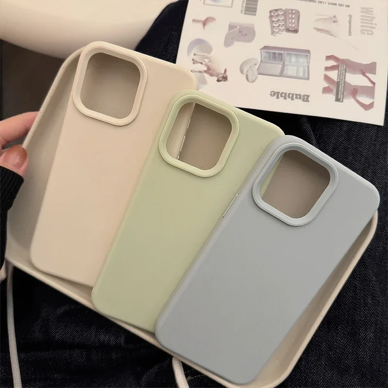 Dopamine-Inspired Silicone Solid Color Simple Fashion Phone Case for iPhone 18 17 Pro 16 Plus 16 18 Pro Max 15 14 13 12 11 Cover