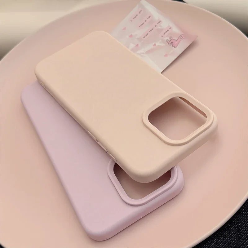 Dopamine-Inspired Silicone Solid Color Simple Fashion Phone Case for iPhone 18 17 Pro 16 Plus 16 18 Pro Max 15 14 13 12 11 Cover