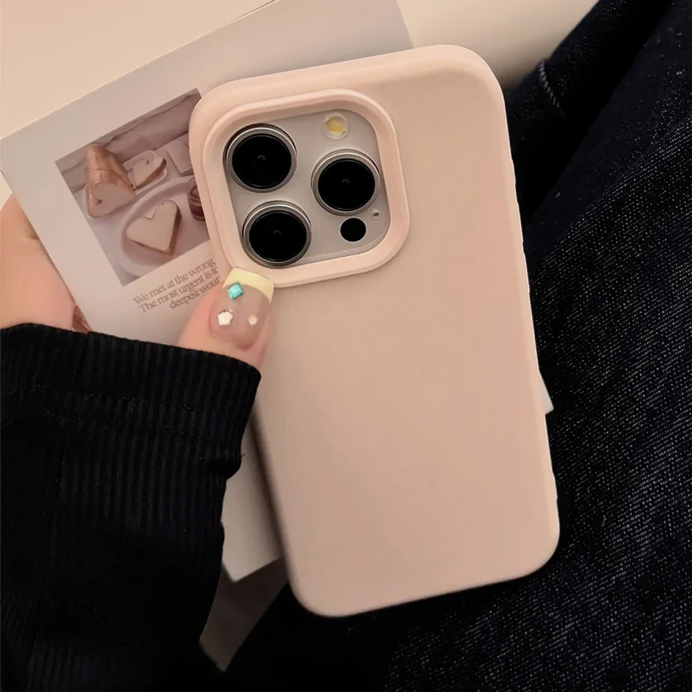 Dopamine-Inspired Silicone Solid Color Simple Fashion Phone Case for iPhone 18 17 Pro 16 Plus 16 18 Pro Max 15 14 13 12 11 Cover