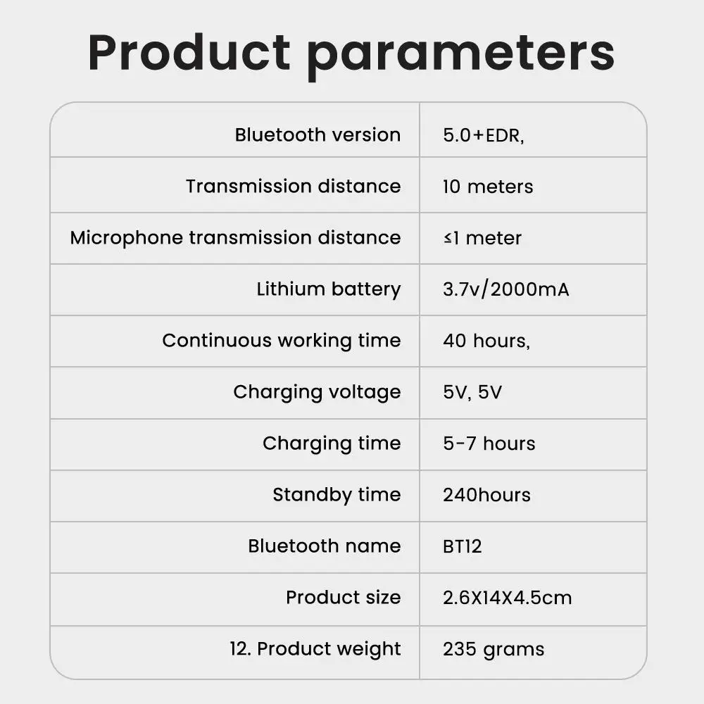 Motorcycle Helmet Headset Bluetooth Earphone Wireless Handsfree Mic Headphones Music Player Voice Control For Motorbike Rider