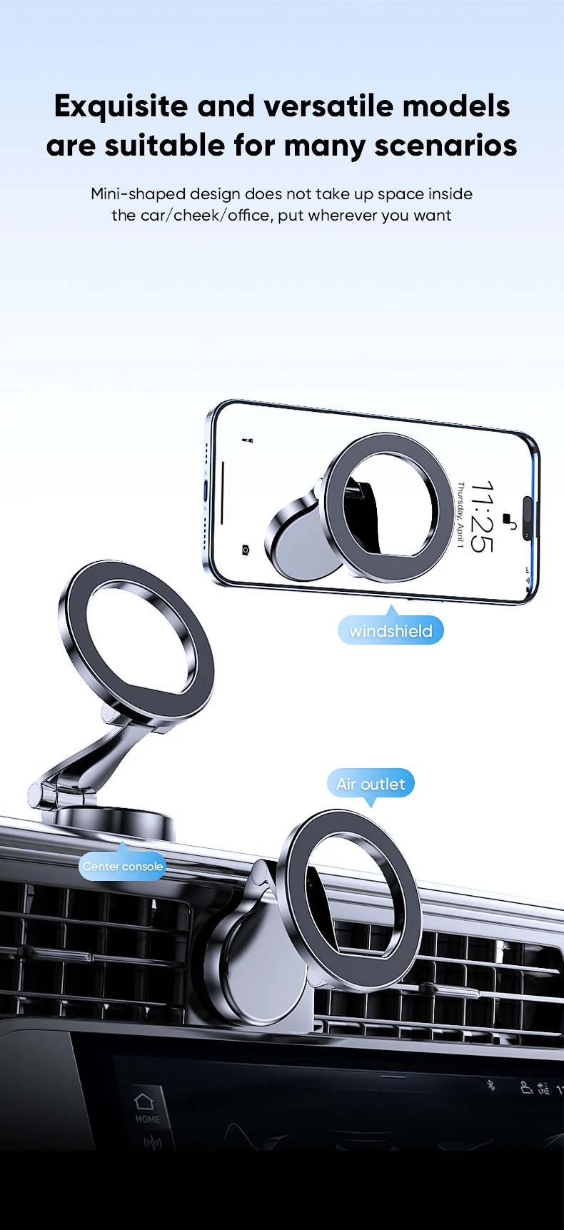 1080 Magsafe Car Phone Holder For Vehicles Mobile Support For The Car Cell Phone Holder in Car For iPhone 16 15 Pro Max Plus