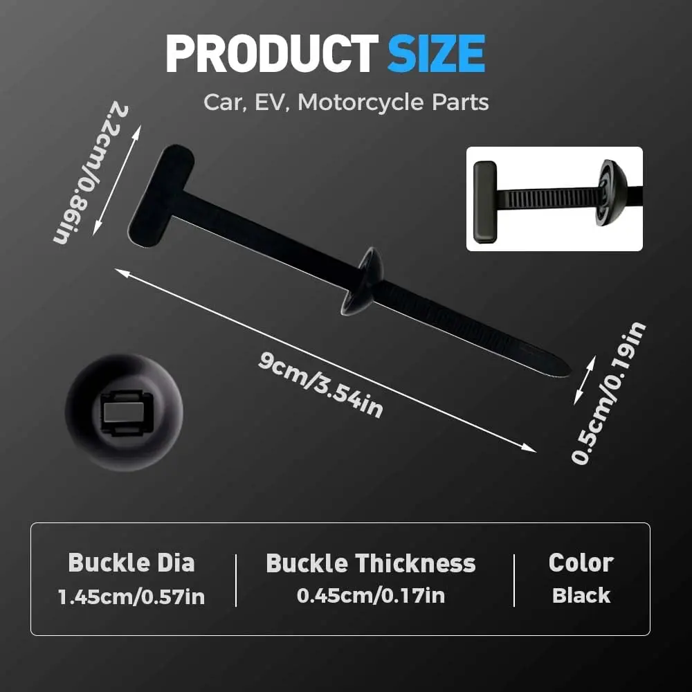 500PCS Nylon Cable Zip Self-Locking Heavy Duty Zip Ties Indoor & Outdoor General Purpose Cable Tie Buckles Releasable UV Resista