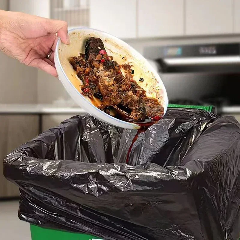 20/50/100PCS Thickened Black Large Capacity Garbage Bags Kitchen Hotel Cleaning Oversized Disposable Trash Bag