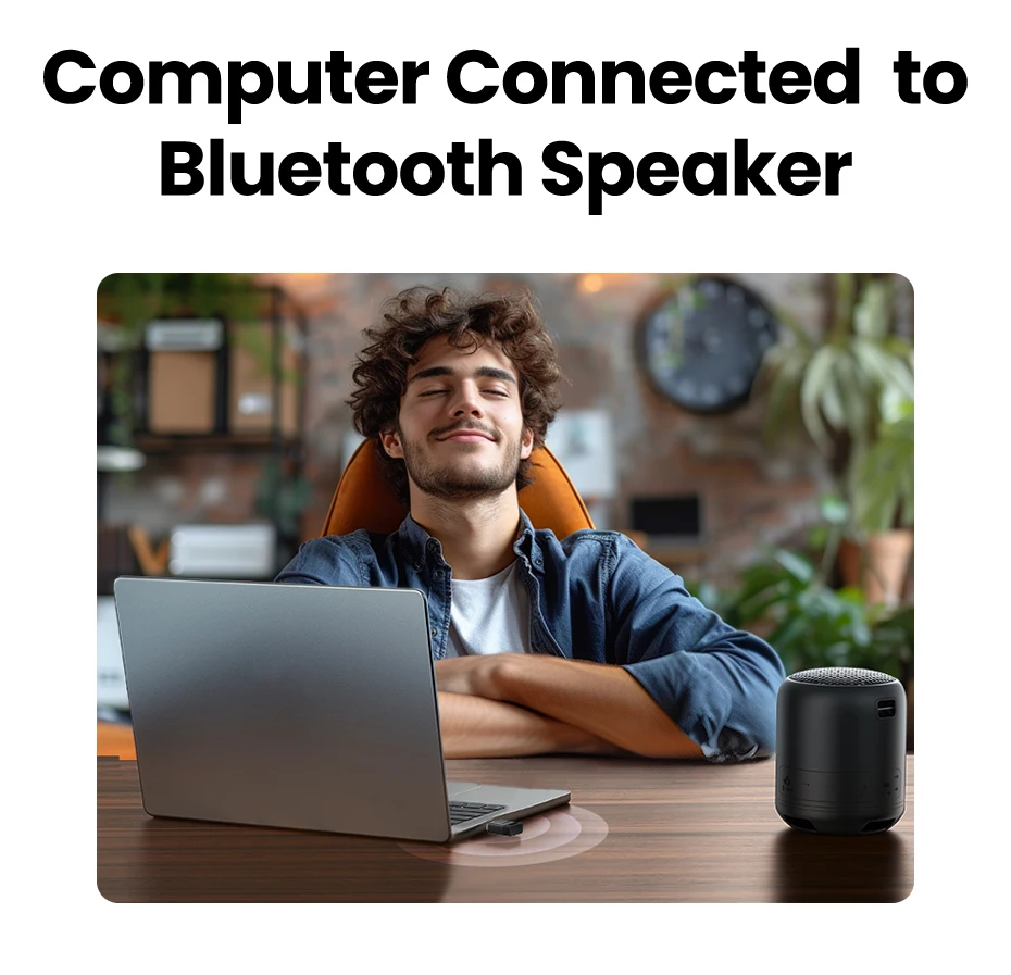 USB Bluetooth Adapter, Bluetooth 6.0 Dongle for PC Windows 11/10/8.1, Receiver & Transmitter for Keyboard/Mouse