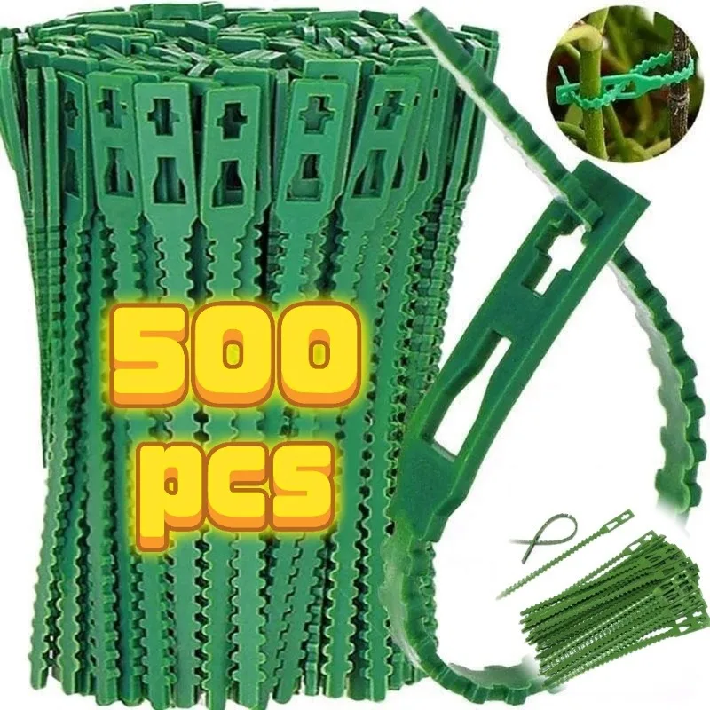 50-1000pcs Adjustable Plastic Plant Cable Ties Reusable Cable Ties for Garden Tree Climbing Support Plant Vine Tomato Stem Clip