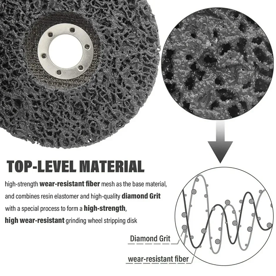 1PCS100/115/125mm Coral Disc Poly Strip Disc Diamond Grinding Wheel Flap Disc for Angle Grinder Paint Rust Removal Clean Abrasiv