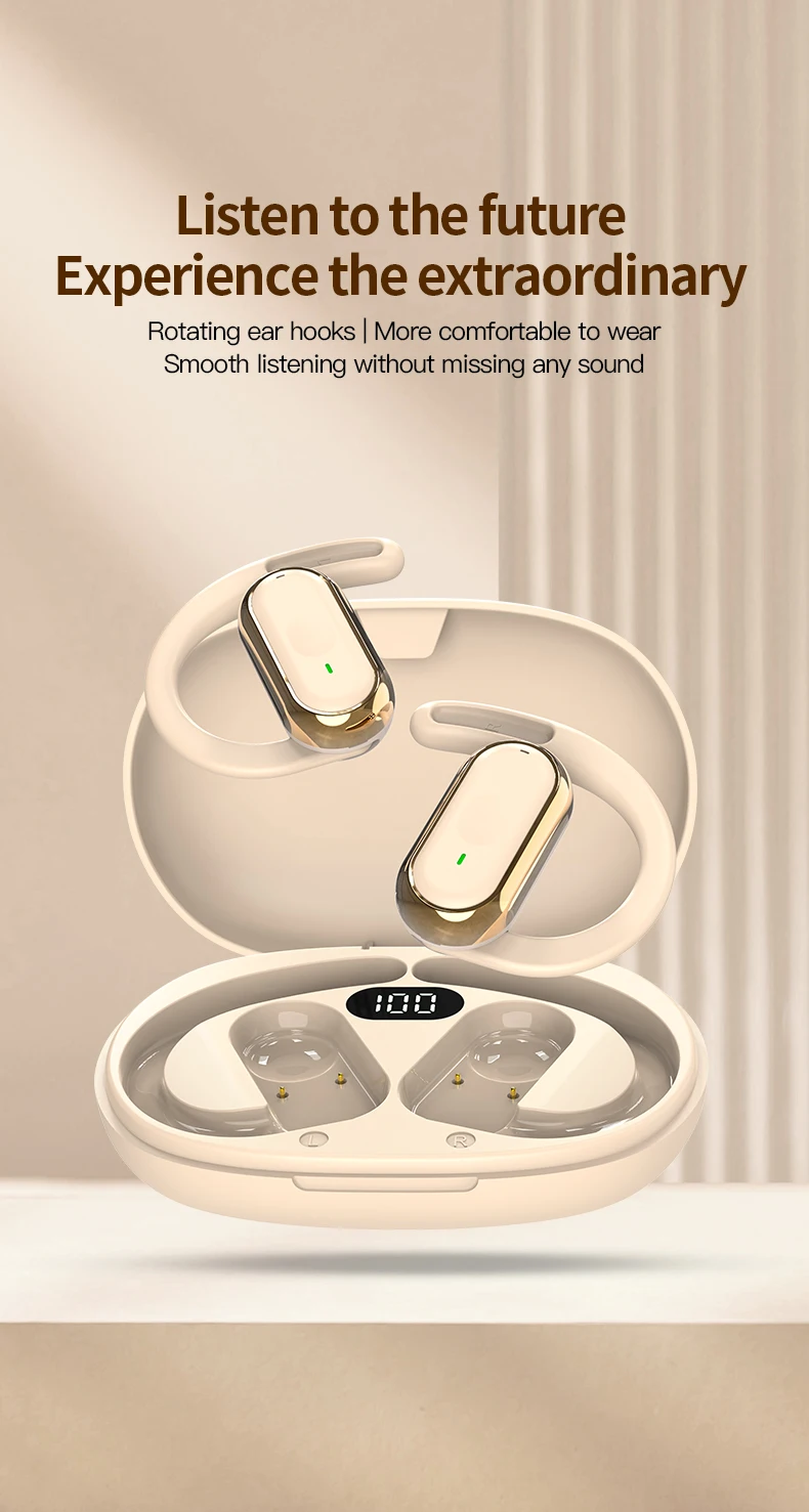 Bluetooth 5.4 Earphones IPX7 Waterproof 20Hrs Wireless Headphones with ENC Noise Cancelling Mic Deep Bass For Sports Workout Gym