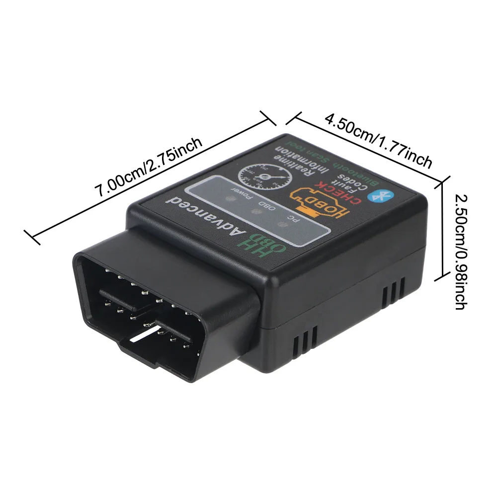 16 Pin 12V Car Diagnostic Tools V1.5 ELM327 OBD2 Code Reader Scanner Bluetooth 5.1 OBD 2 Interface Adapter Auto Engine Tester
