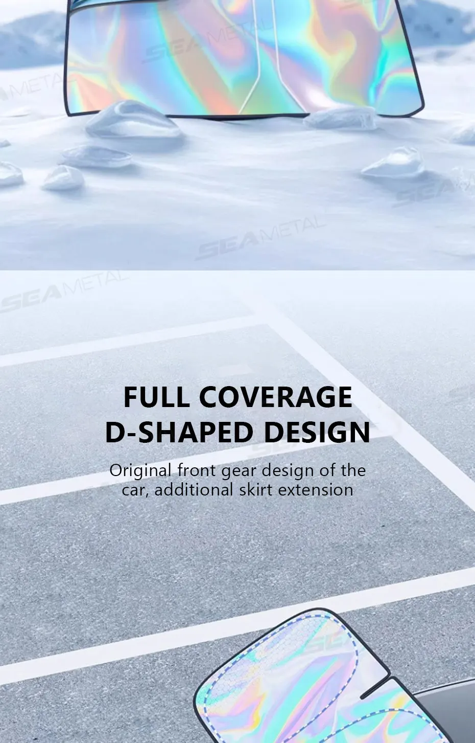 SEAMETAL 5-Layer Car Windshield Sun Shade Cover Foldable Thicken Front Window UV Refletive Sunshade Curtain Sun Protection Cover