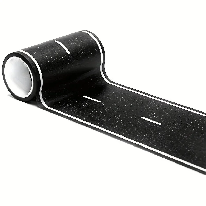 Cartoon Style Reusable Road Stickers, Black Polyurethane Road Tape, Suitable for Party Racing Decoration