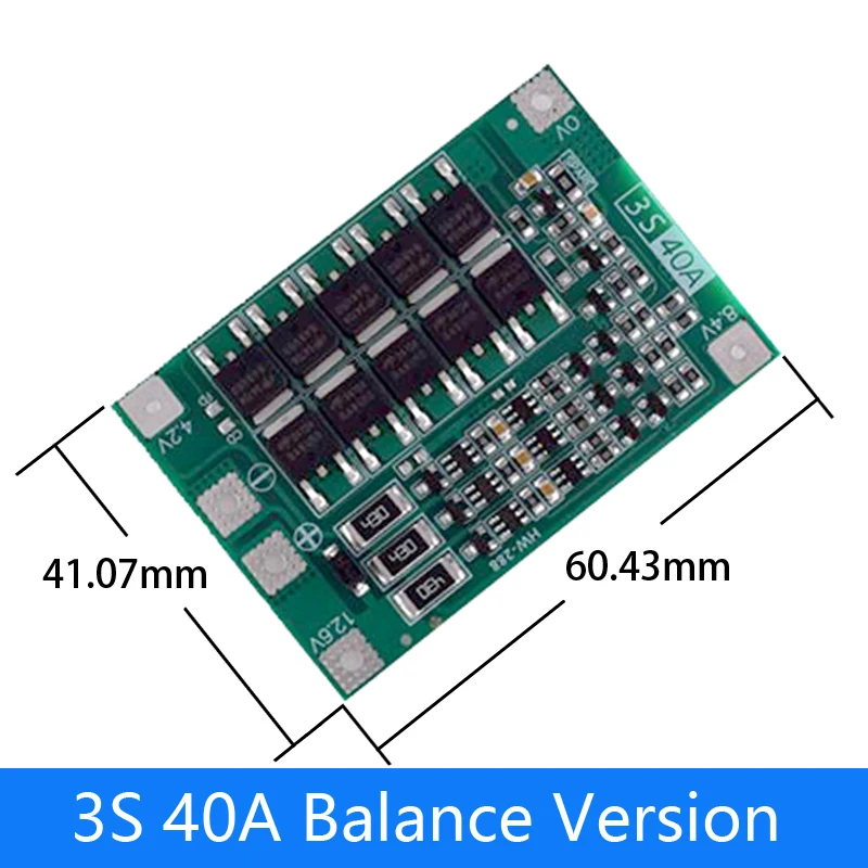 2S 3S 4S Li-ion Lithium Battery 18650 Charger Protection Board BMS 20A 25A 40A 60A Enhance Balance with Balance For Drill Motor