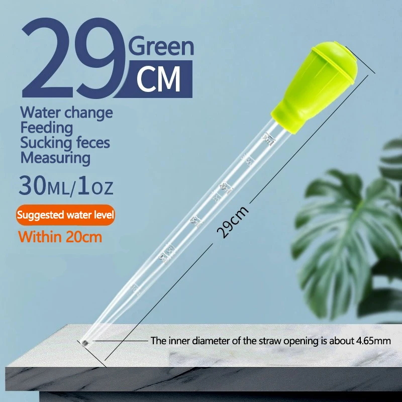 Lengthen Pipettes Cleaner Simple Cleaning Tool for Aquarium Water Changer Aquarium Siphon Fish Tank Vacuum Cleaner 29cm 45cm