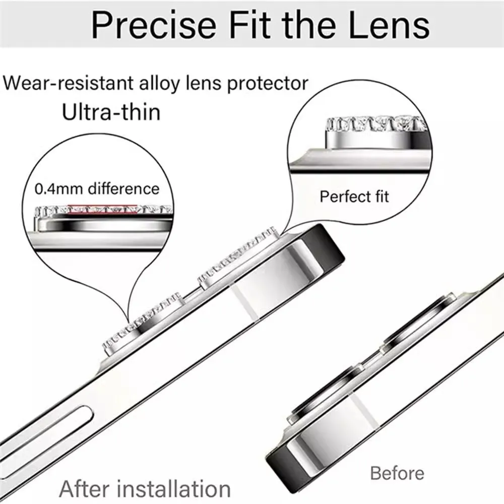 Bling Glitter Diamond Camera Lens Protector Case For iPhone 18 17 16 15 14 13 12 11Pro Max Plus Ultra Fold Sreen Protectors Film