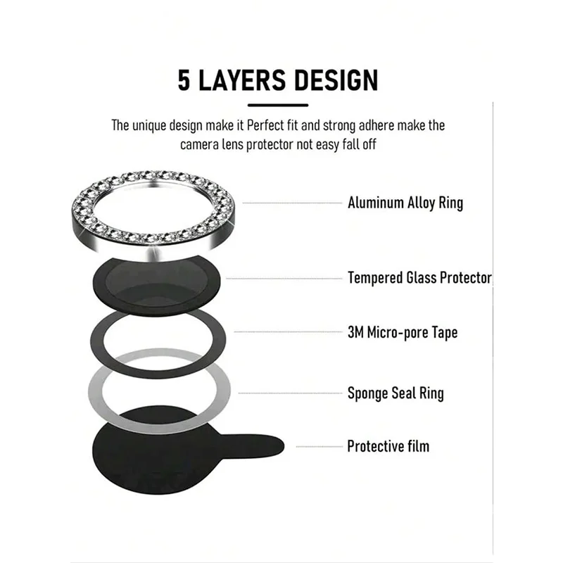 Bling Glitter Diamond Camera Lens Protector Case For iPhone 18 17 16 15 14 13 12 11Pro Max Plus Ultra Fold Sreen Protectors Film