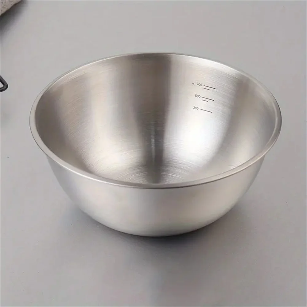 1-3 Stainless Steel Bowl Set with Scale for Cooking Baking Food Storage Large Capacity Mixing Bowls for Home Kitchen Essentials