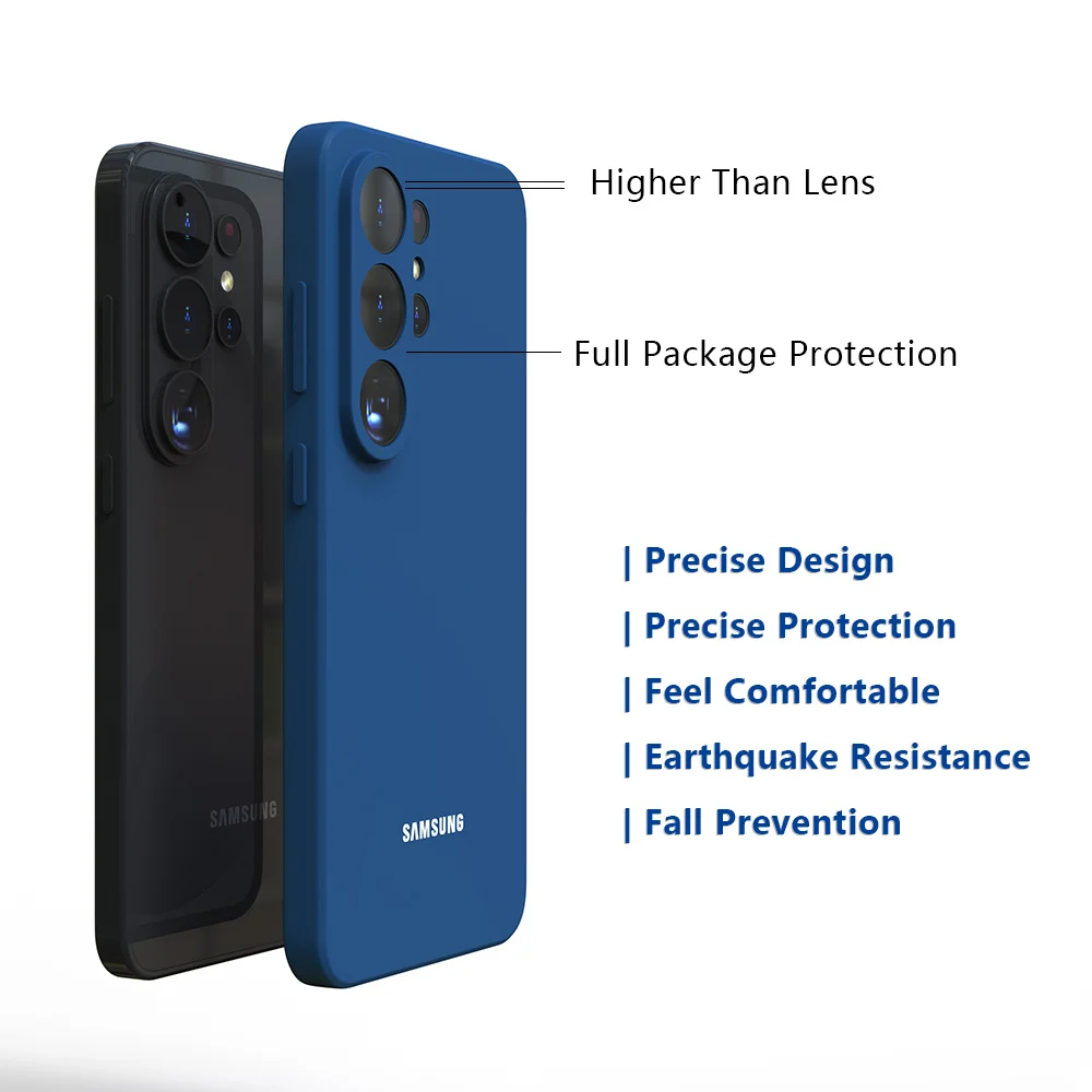 For Samsung Galaxy S26 Ultra S25 FE S24 Plus S23 Ultra Case S26 S25 S24 S23 S22 S21 Liquid Silicone Phone Back Cover