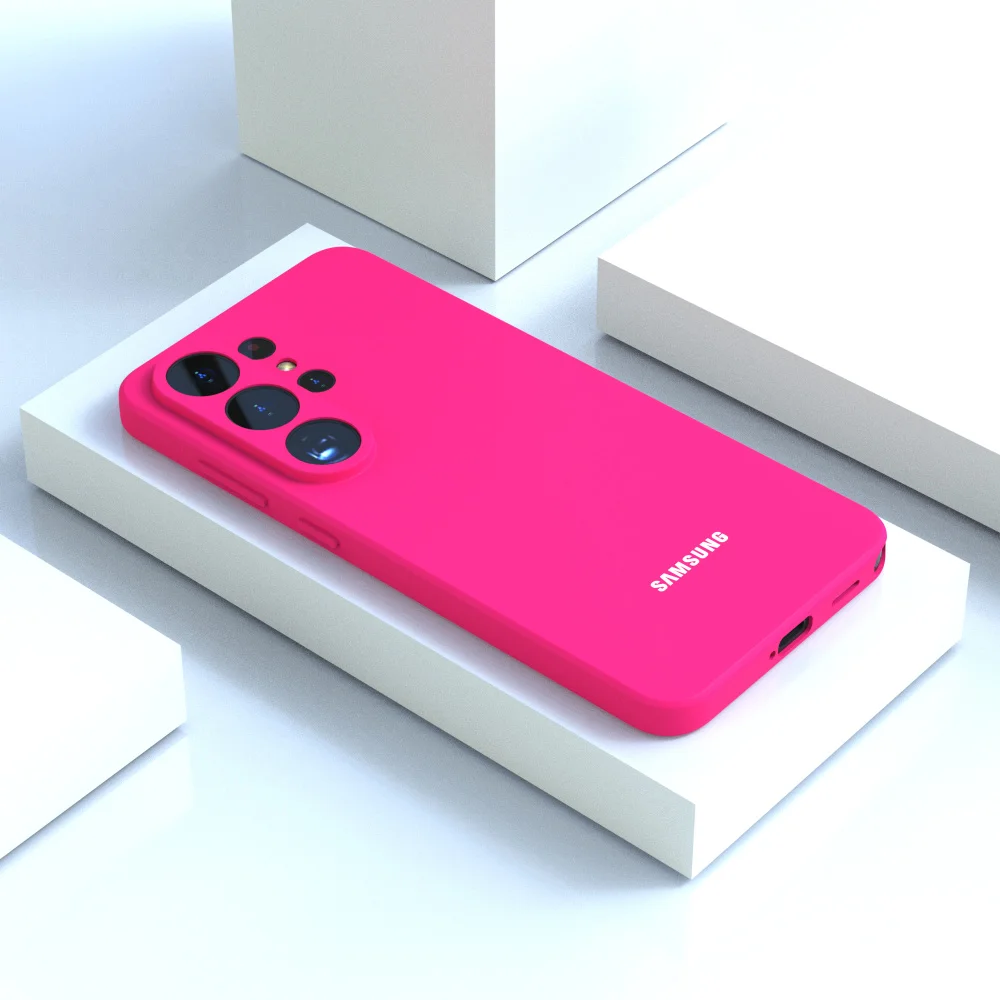 For Samsung Galaxy S26 Ultra S25 FE S24 Plus S23 Ultra Case S26 S25 S24 S23 S22 S21 Liquid Silicone Phone Back Cover