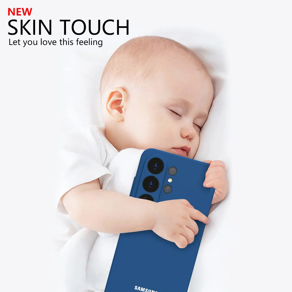 For Samsung Galaxy S26 Ultra S25 FE S24 Plus S23 Ultra Case S26 S25 S24 S23 S22 S21 Liquid Silicone Phone Back Cover