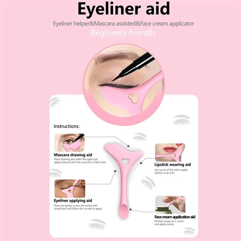 Wholesale Multi-functional Eyeliner Stencil Wing Tips Silicone Eyeliner Aid Drawing Lipstick Wearing Aid Reusable Makeup Tools