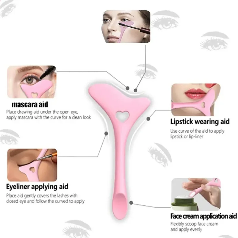 Wholesale Multi-functional Eyeliner Stencil Wing Tips Silicone Eyeliner Aid Drawing Lipstick Wearing Aid Reusable Makeup Tools