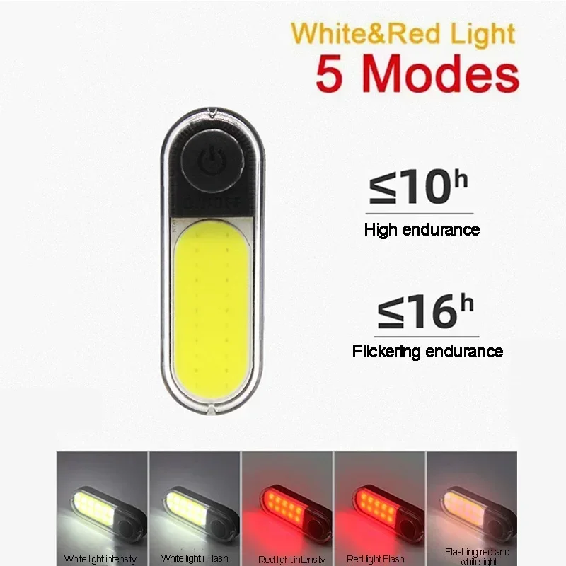 BUCKLOS Bike Light COB Front Rear Bicycle Lights LED Rechargeable Mountain Road Bicycle Lamp MTB Tail Light Cycling Flashlight