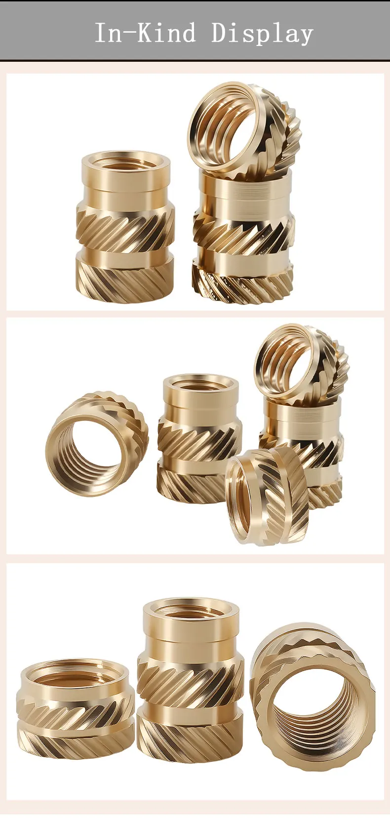 M2 M3 M4 M5 M6 M8 Brass Heat Insert Nut Double Twill Knurled Hot Melt Injection Embed Thread Inserts Nuts For 3d Printer Plastic