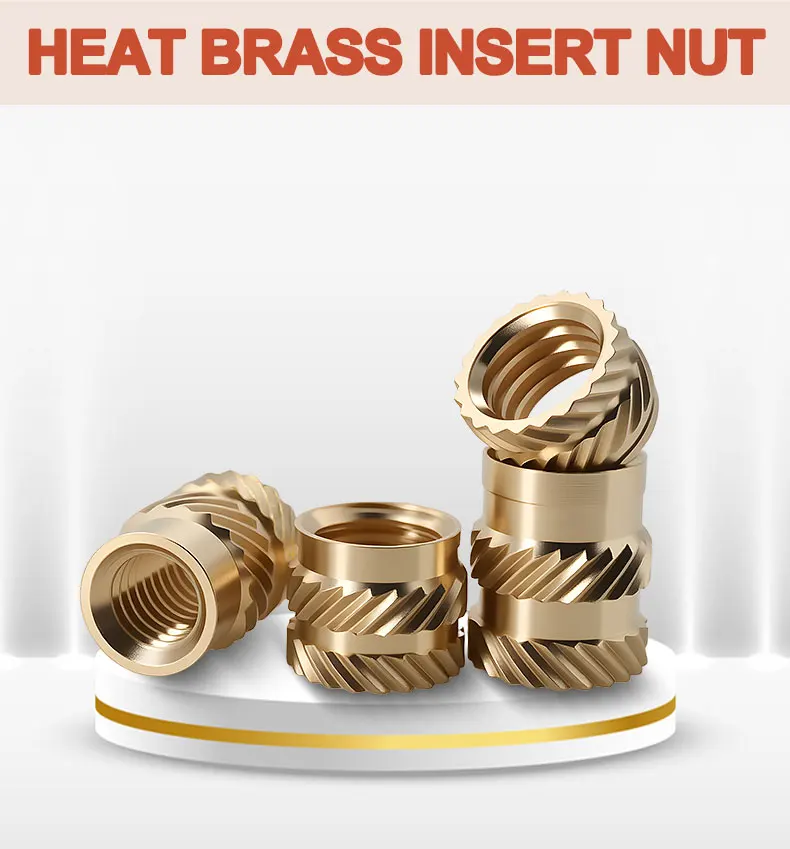 M2 M3 M4 M5 M6 M8 Brass Heat Insert Nut Double Twill Knurled Hot Melt Injection Embed Thread Inserts Nuts For 3d Printer Plastic
