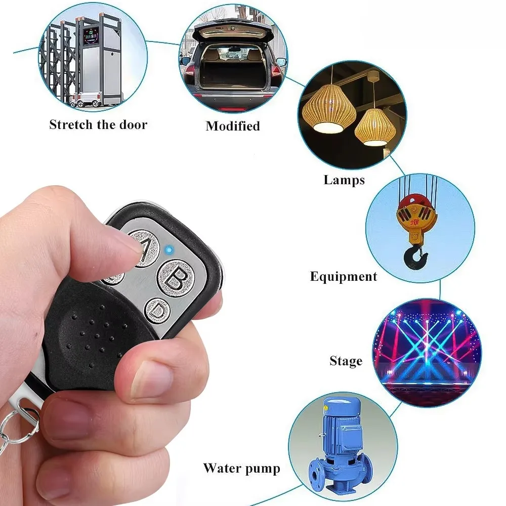 433MHZ Remote Control 4 Button Remote Controller Duplicator Universal Garage Door Opener Clone Rolling Code for Gate Garage Door