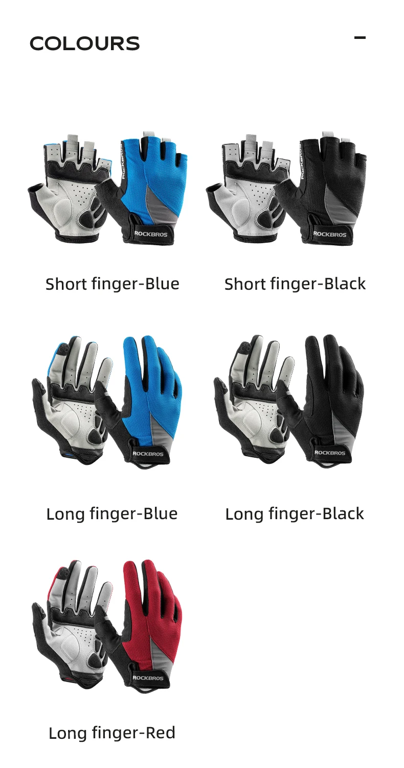 ROCKBROS Half Finger Bike Gloves MTB Road Spring Summer Breathable Shorts Bicycle Gloves Men Women Gel Padded Cycling Gloves