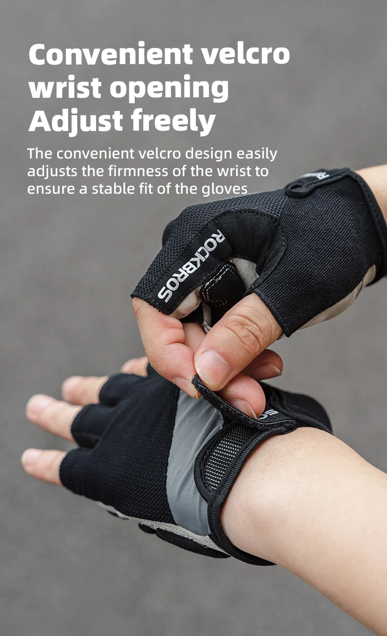 ROCKBROS Half Finger Bike Gloves MTB Road Spring Summer Breathable Shorts Bicycle Gloves Men Women Gel Padded Cycling Gloves